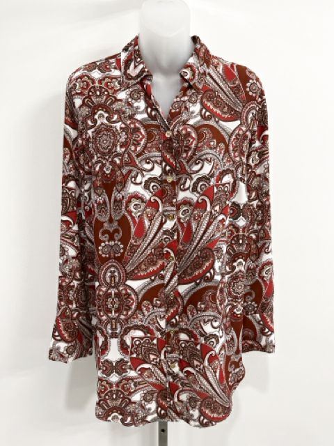 Chicos Size Medium Rust Blouse