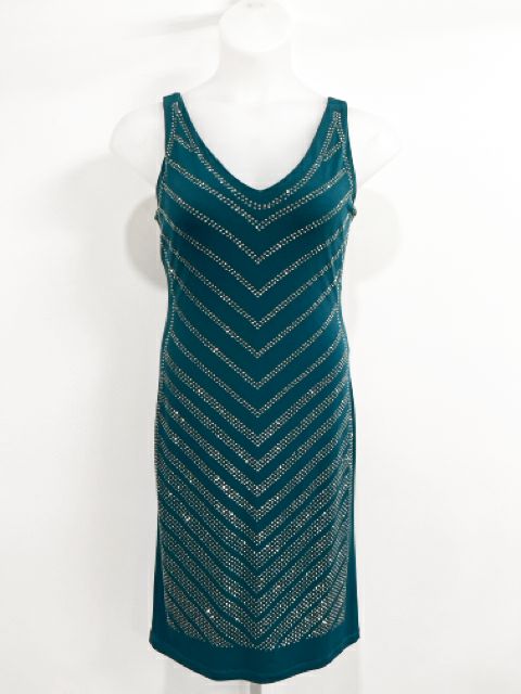 Carmen Marc Valvo Size Large Teal Dress