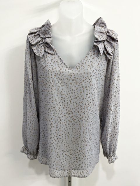 Entro Size Large Grey Blouse