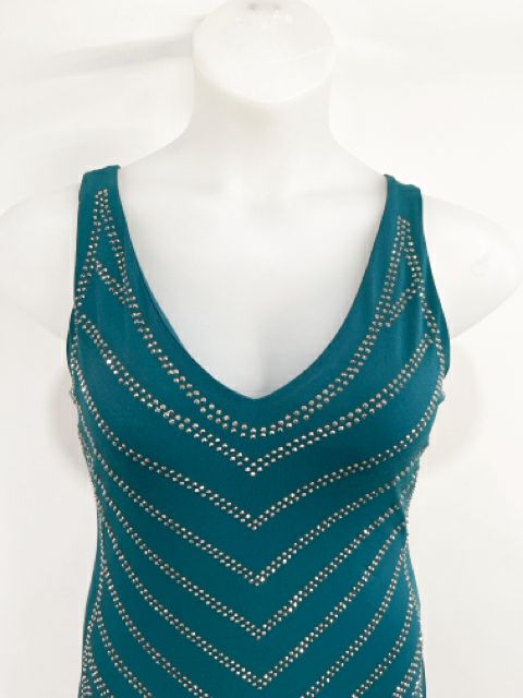 Carmen Marc Valvo Size Large Teal Dress