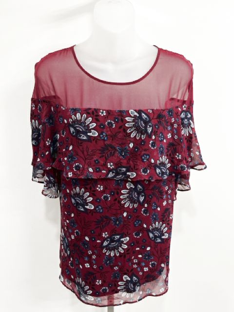 Kensie Size Small Wine Blouse