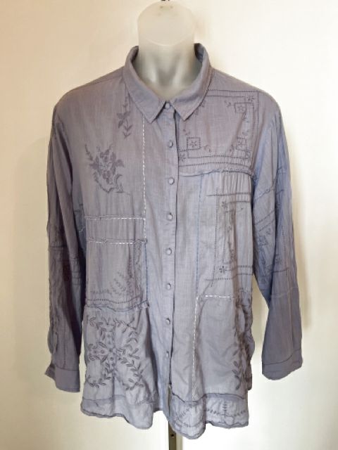 Anthropologie Size 3X Blue Blouse