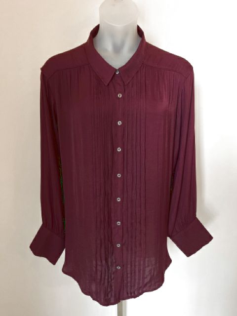 Anthropologie Size 3X Wine Blouse
