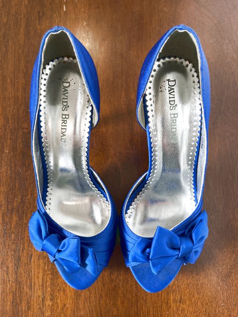 David's Bridal Size 7 Cobalt Shoes